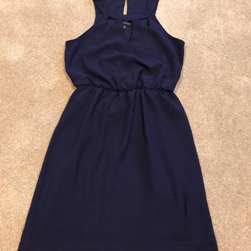 Navy city triangles dress